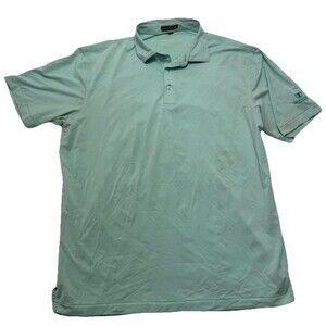 Peter Millar Shirt Men L Teal White Striped Summer Comfort Golf Polo Performance